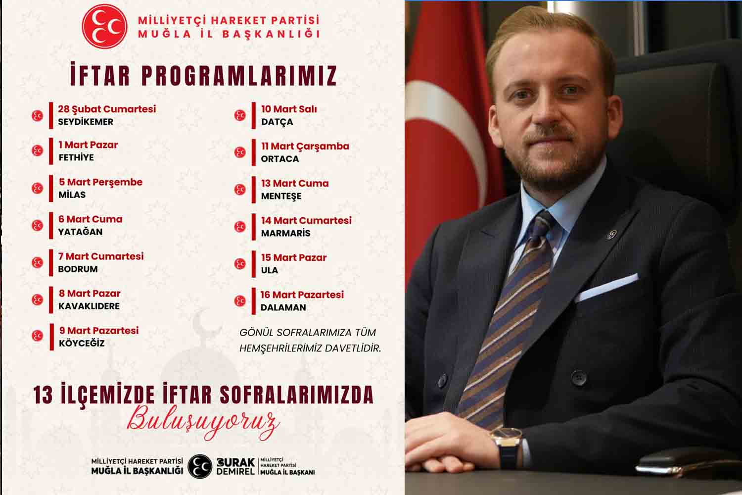 MHP Muğla 13 İlçede Gönül Sofraları Kuruyor