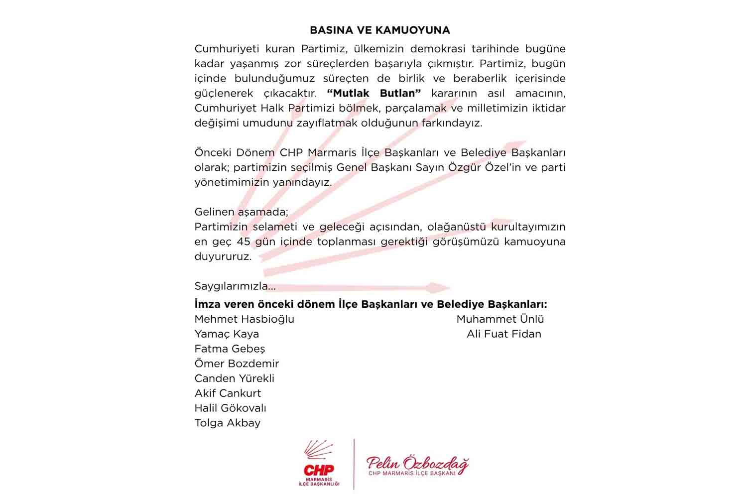 CHP’li Eski Başkanlardan “Olağanüstü Kurultay” Çağrısı