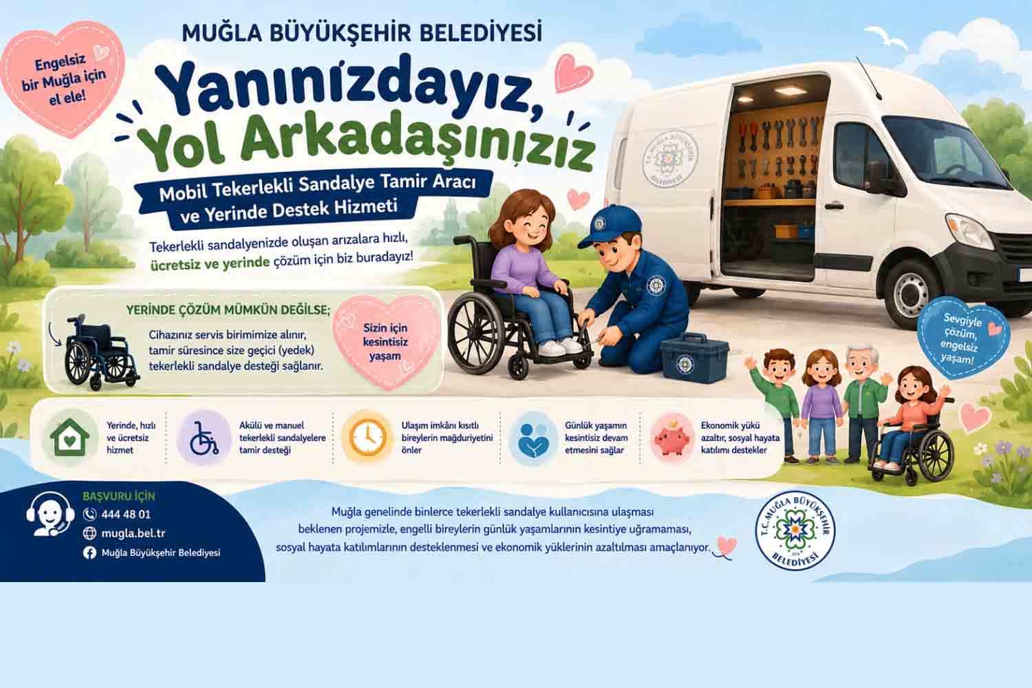 Mobil Tekerlekli Sandalye Tamir Aracı Engelsiz Muğla İçin Yollarda