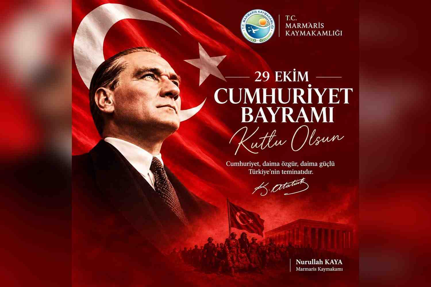 KAYMAKAM KAYA’DAN 29 EKİM CUMHURİYET BAYRAMI MESAJI